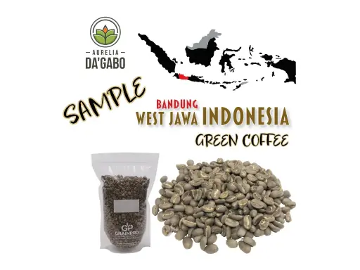 SAMPLE Green Coffee "SUNDA Natural" Da'Gabo, Specialty Arabica, West Jawa Bandung Indonesia, Natural